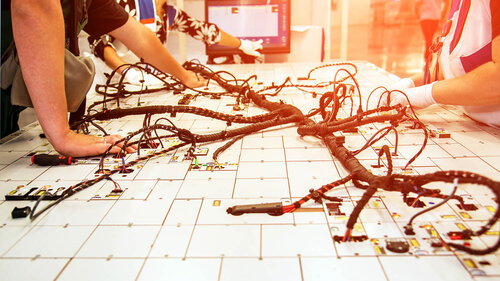 Transformations-Hub Leitungssatz Webbild Kabelbaum